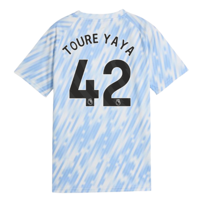 2025-2026 Man City Warm Up Jersey (Silver Sky) - Kids (Toure Yaya 42)