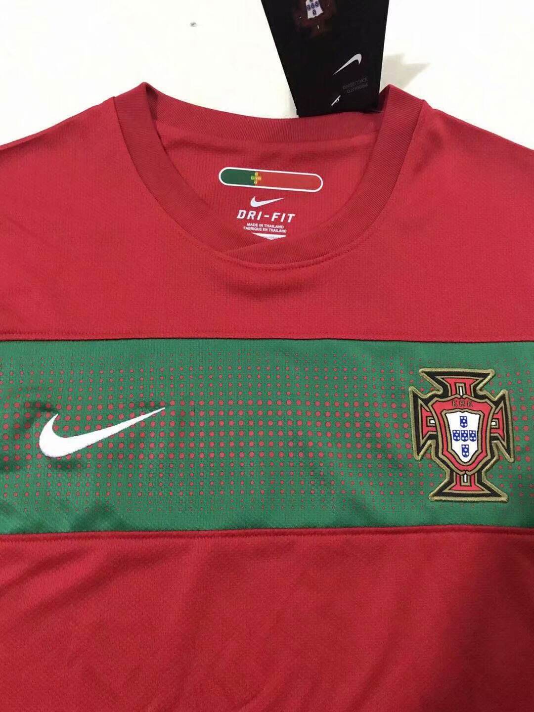 2010 SOUTH AFRICA WORLD CUP PORTUGAL HOME RED RETRO SOCCER SHIRT -