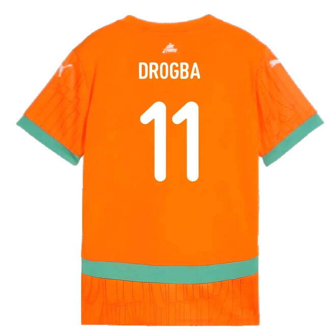 Fan-Favorite 2024-2025 Ivory Coast Home Shirt (Kids) (Drogba 11)