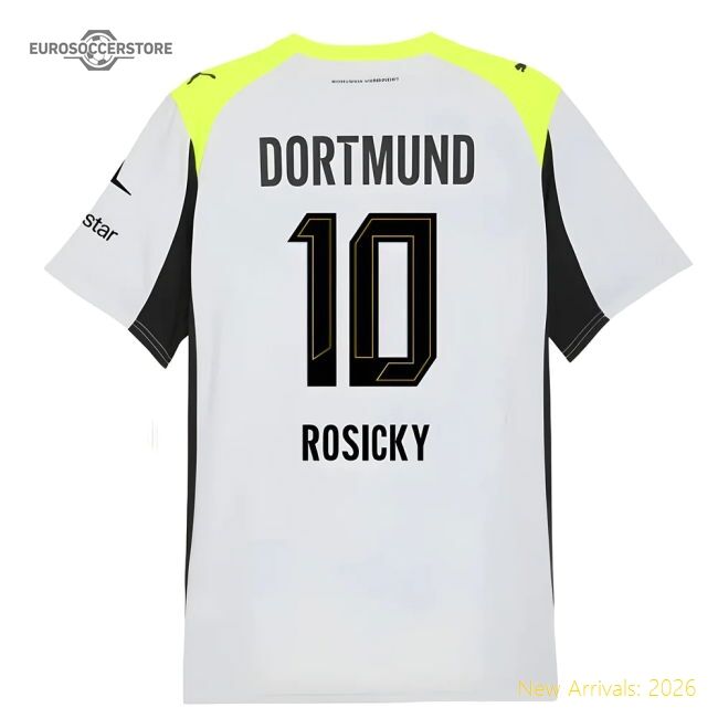 Professional-Grade 2025-2026 Borussia Dortmund Away Shirt (Rosicky 10)