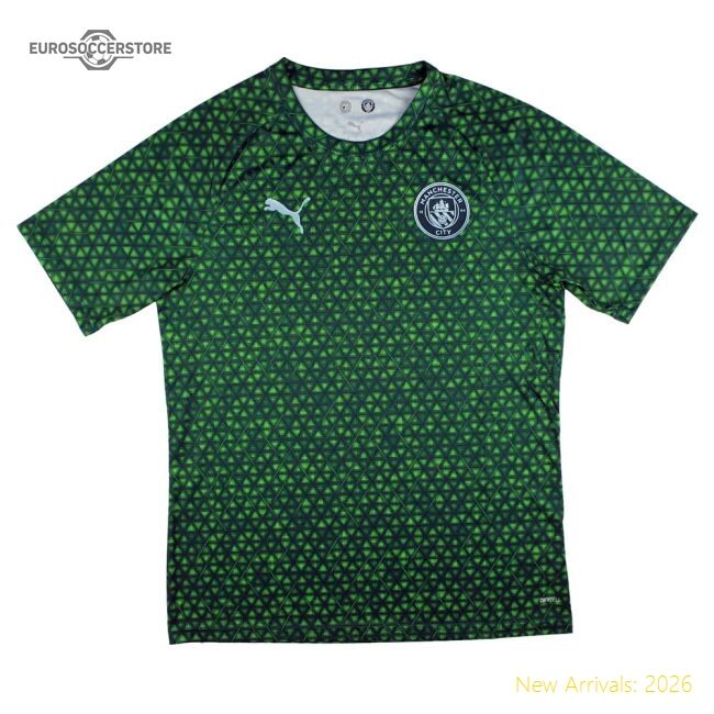 Premium 2025-2026 Man City Warm Up Jersey (green Terrain) - Premium
