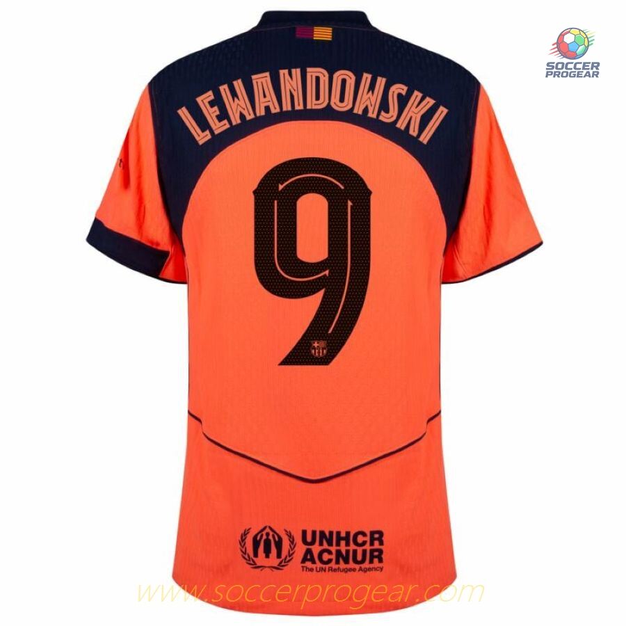Barca Third 2025-2026 Season Lewandowski Children Soccer Uniform Team Shirt