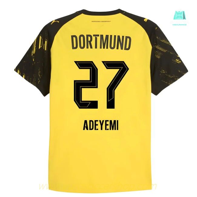 2025-2026 Borussia Dortmund Authentic Home Shirt (Adeyemi 27)