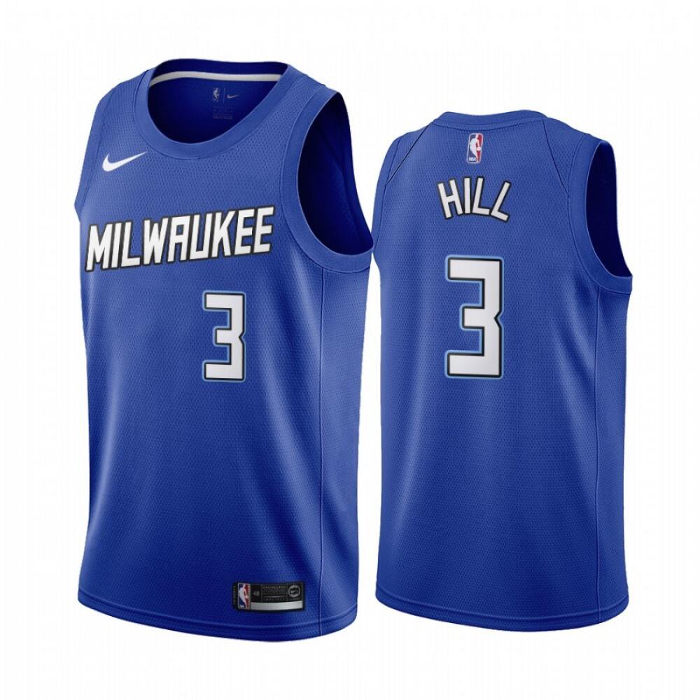 Performance Top-Grade Men's MIL #3 George Blue Basketball Jersey