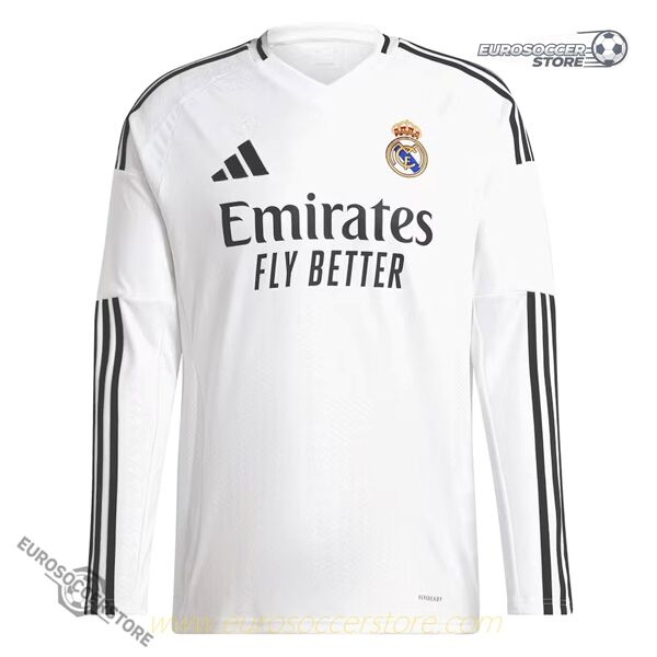 Real Madrid's 24-25 Season Home Long Sleeve Football Jersey