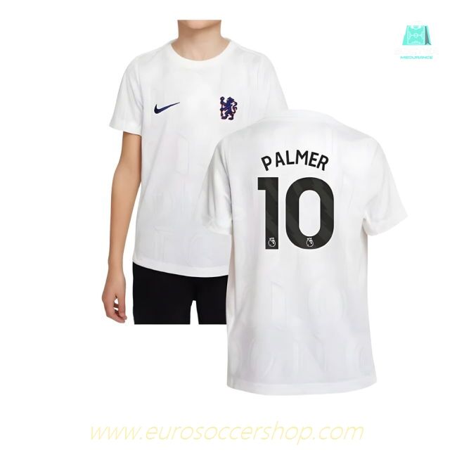2025-2026 Chelsea Pre-Match Shirt (White) - Kids (Palmer 10)