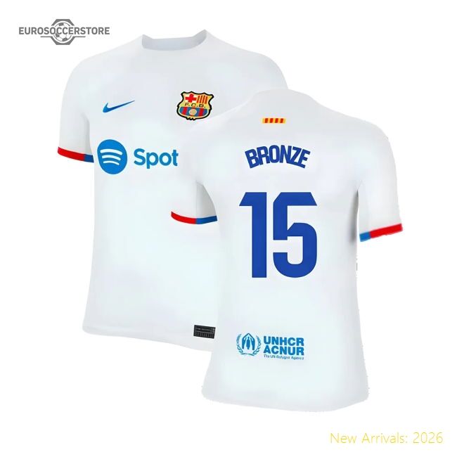 Authentic 2023-2024 Barcelona Away Shirt (Kids) (Bronze 15)