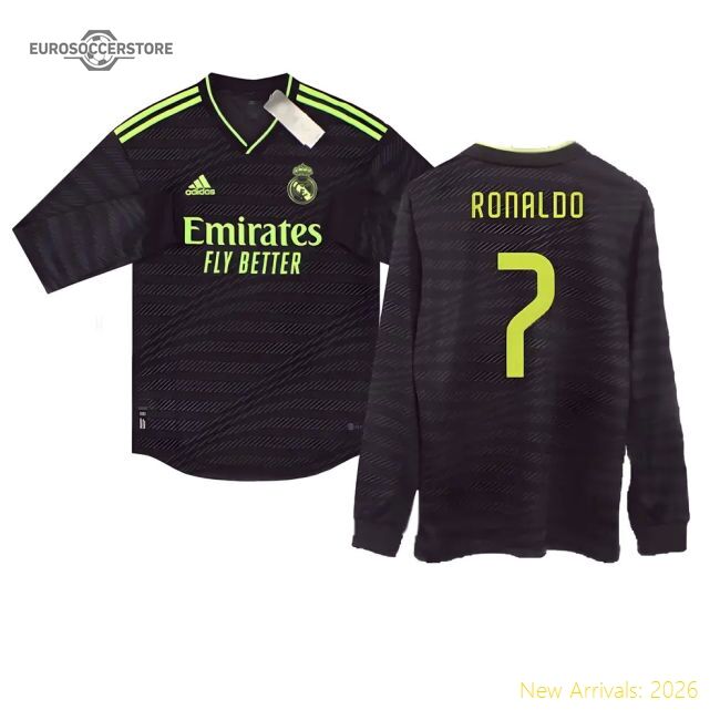 2022-2023 Real Madrid Authentic Long Sleeve Third Jersey (ronaldo 7)