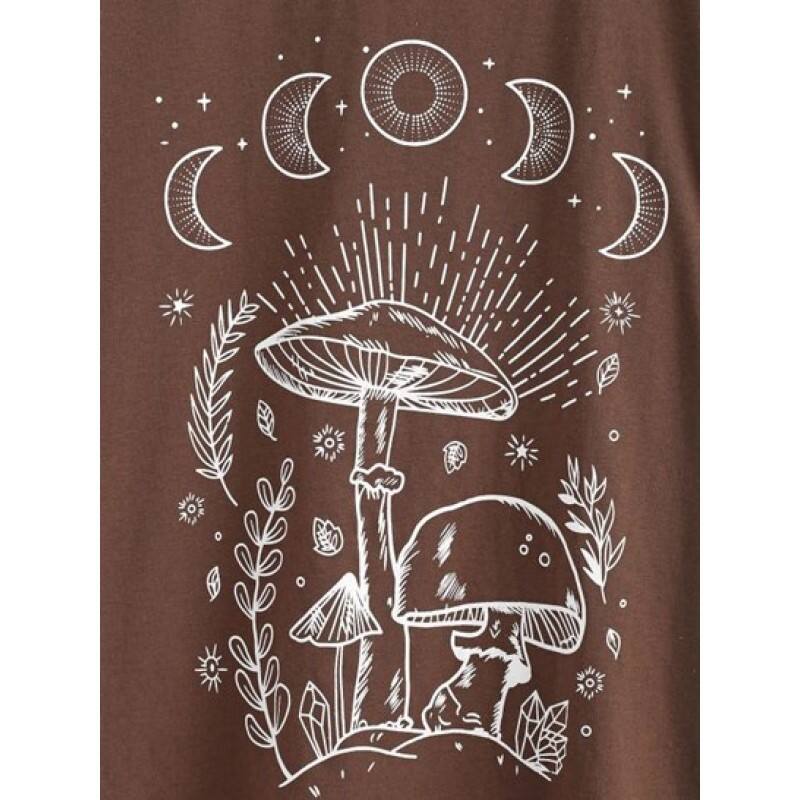 Mushroom Plant Moon Graphic Tee MA8069