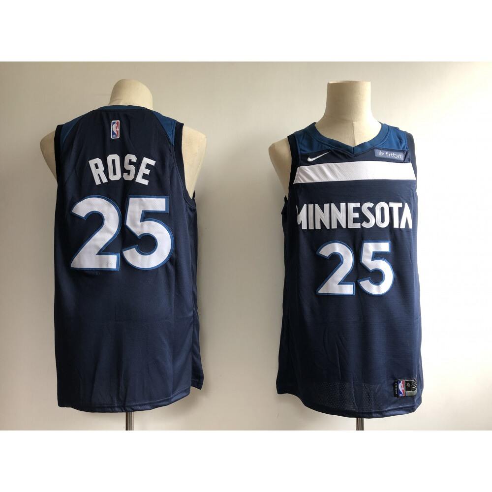 Men's Minnesota Timberwolves #25 Derrick Rose Navy Icon Edition Swingman Stitched NBA Jersey