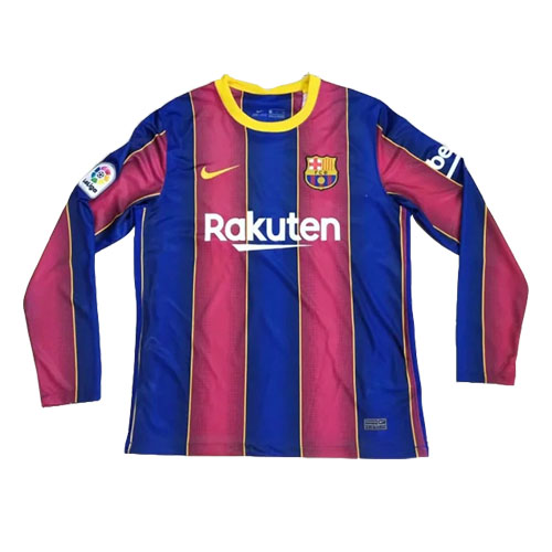 Barcelona FC 20-21 Home Long Sleeve Soccer Jersey Shirt - Official