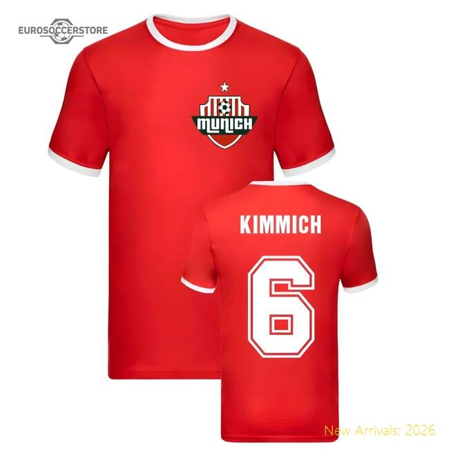 Joshua Kimmich Bayern Munich Ringer Tee (red) - Unbeatable Value