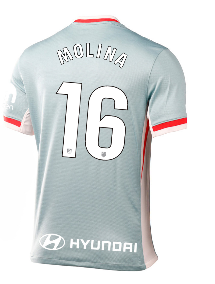 Atletico Madrid's 24-25 Laliga Away Jersey featuring MOLINA 16