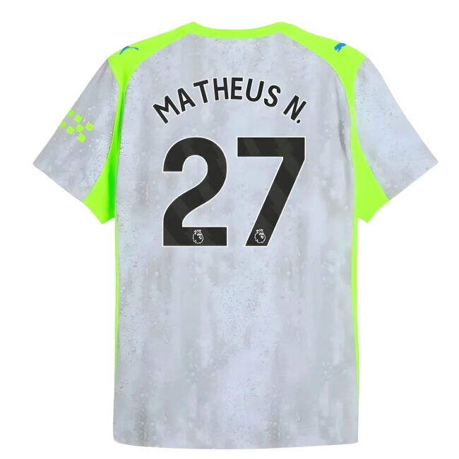 Football Man City Authentic Third Shirt Matheus N #27 Pro Series E...
