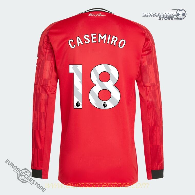 CASEMIRO's 18 Manchester United 25-26 Season Home Long Sleeve Soccer Jersey
