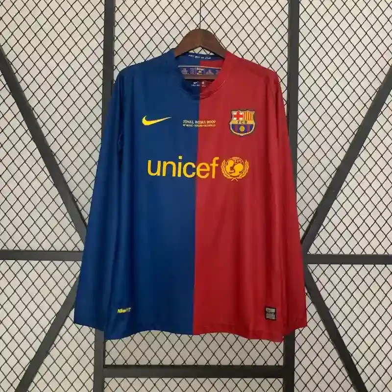 2008-2009 Long Sleeve Barcelona UEFA Champions League Jersey retro kit