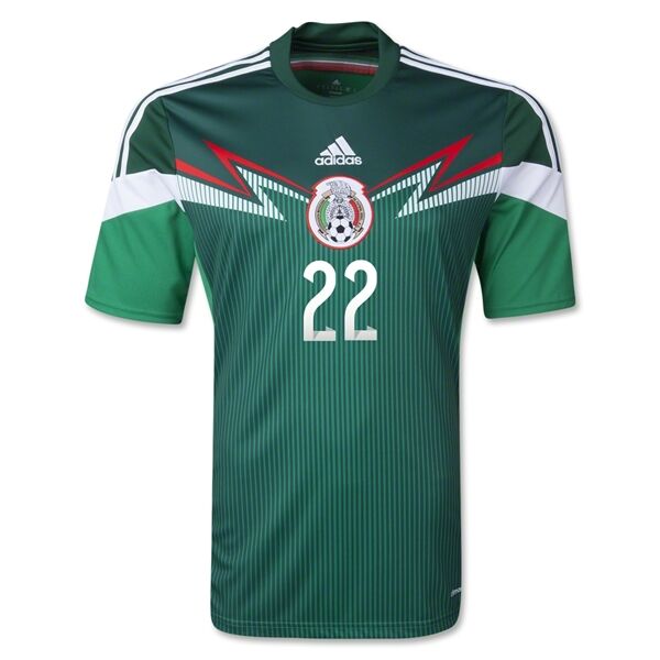 2014 Mexico 22 RJIMENEZ Home Green Soccer Jersey Shirt - Official