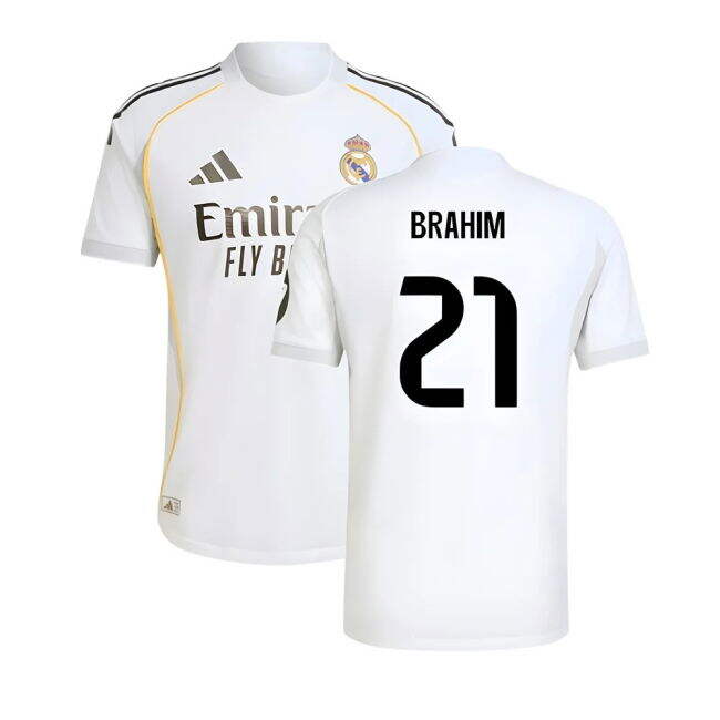 2025-2026 Real Madrid Authentic Home Shirt (Brahim 21)