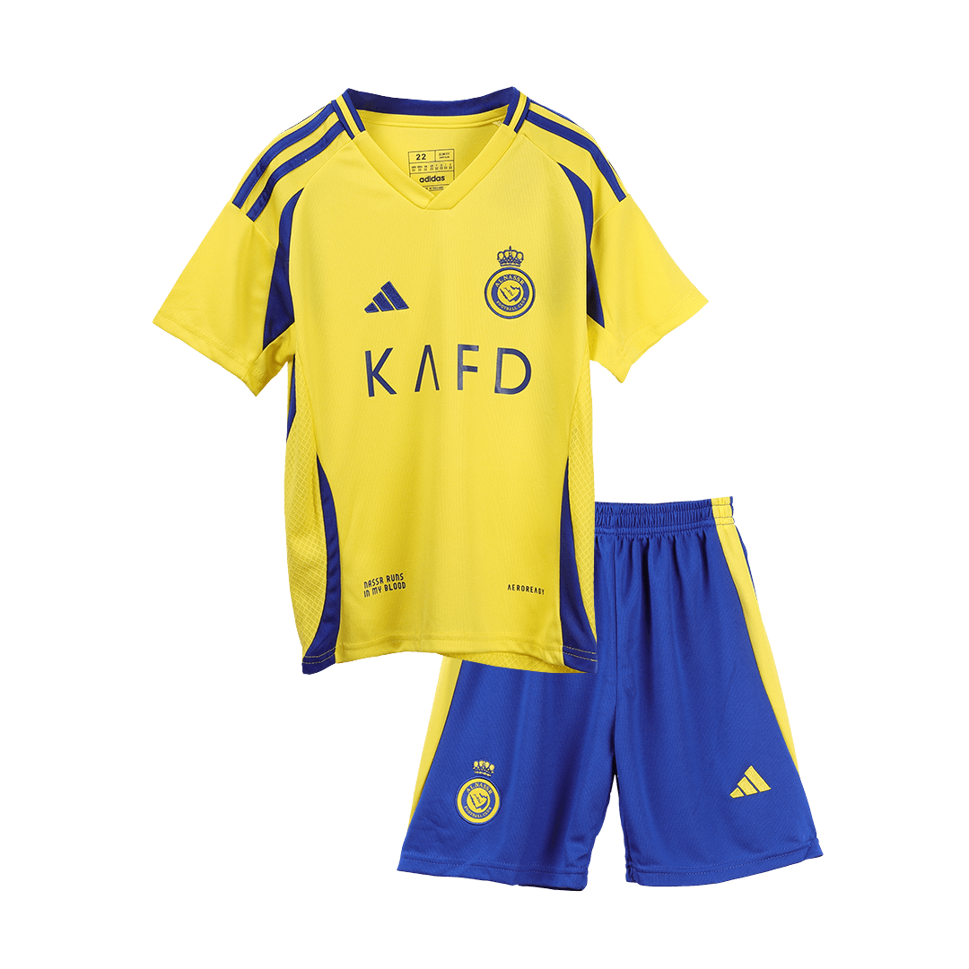 Kid's Al Nassr Home Soccer Jersey Kit(Jersey+Shorts) 2024/25Authentic