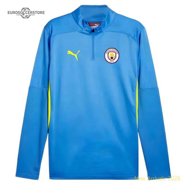Authentic 2024-2025 Man City Training 1/4 Zip Top (magic Blue)