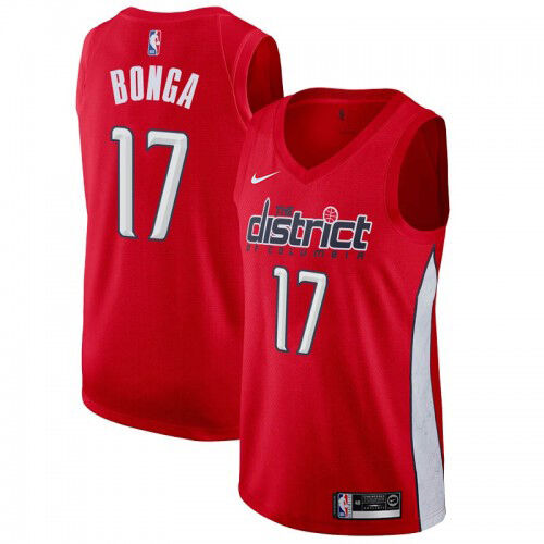 Wizards #17 Isaac Bonga Durable 2024 Earned NBA Jersey - Red Swingman