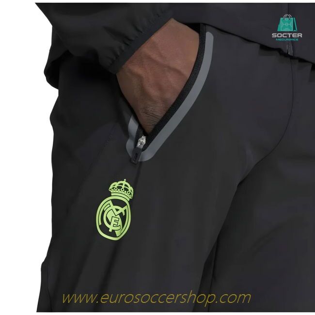 2025-2026 Real Madrid Pro Vis Tech Travel Pants (Black)