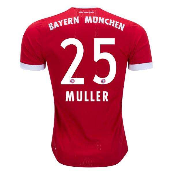 Bayern Munich Home 201718 Muller 25 Soccer Jersey Shirt - Official