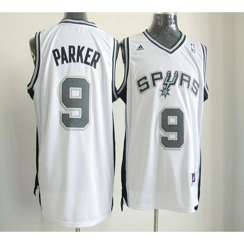 New Revolution 30 Spurs #9 Tony Parker White Stitched NBA Jersey