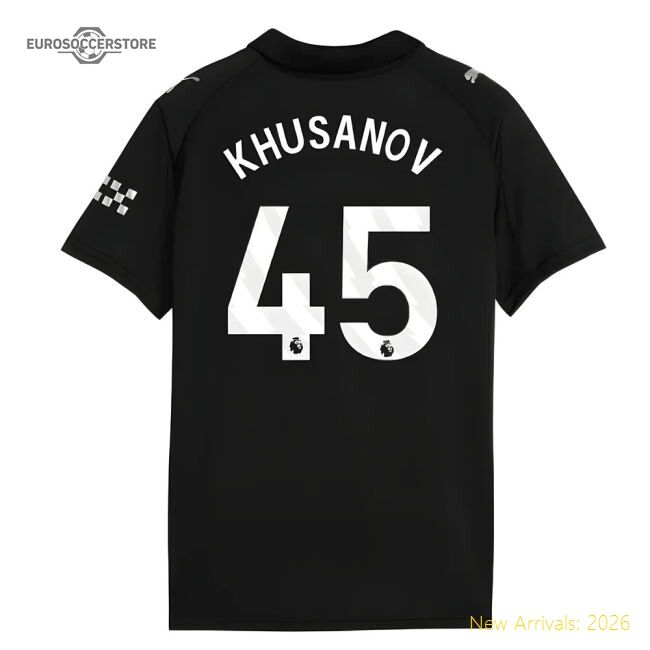 Official 2025-2026 Man City Away Shirt (kids) (khusanov 45) - Premium