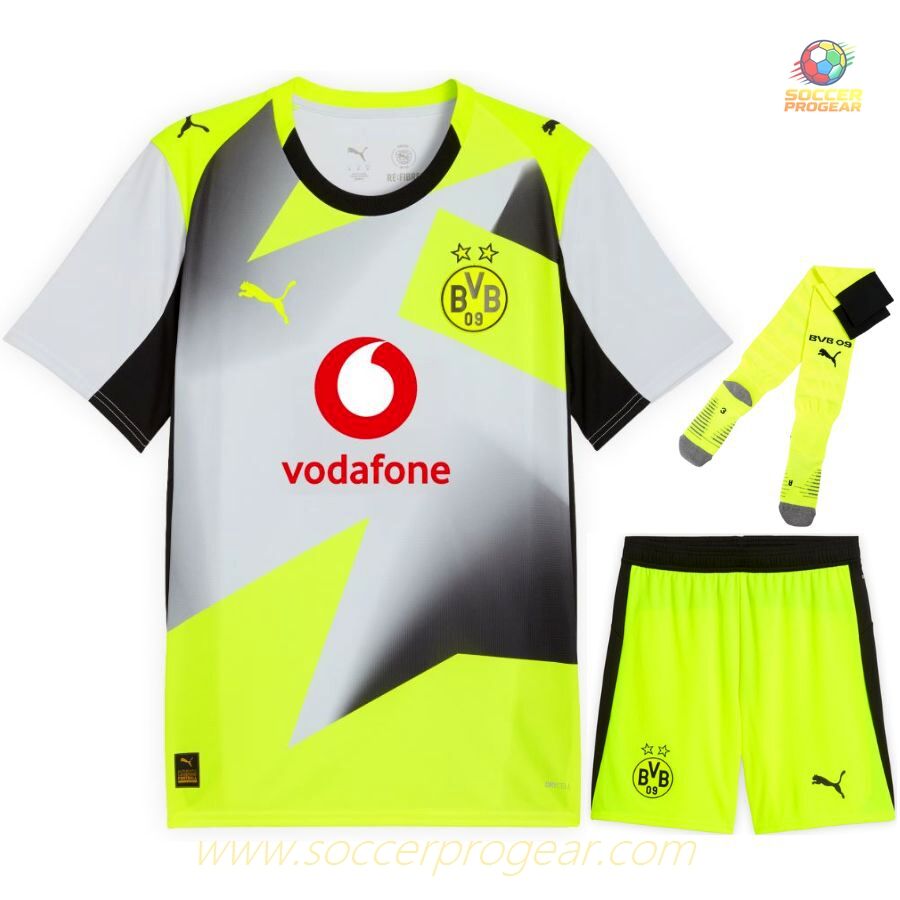 Team Football Jersey Soccer Uniform Kids Edition BVB Dortmund Away 2025-2026 Season