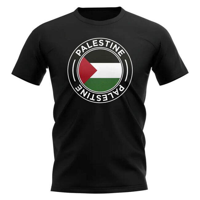 Exclusive-Design Palestine Football Badge T-Shirt (Black)