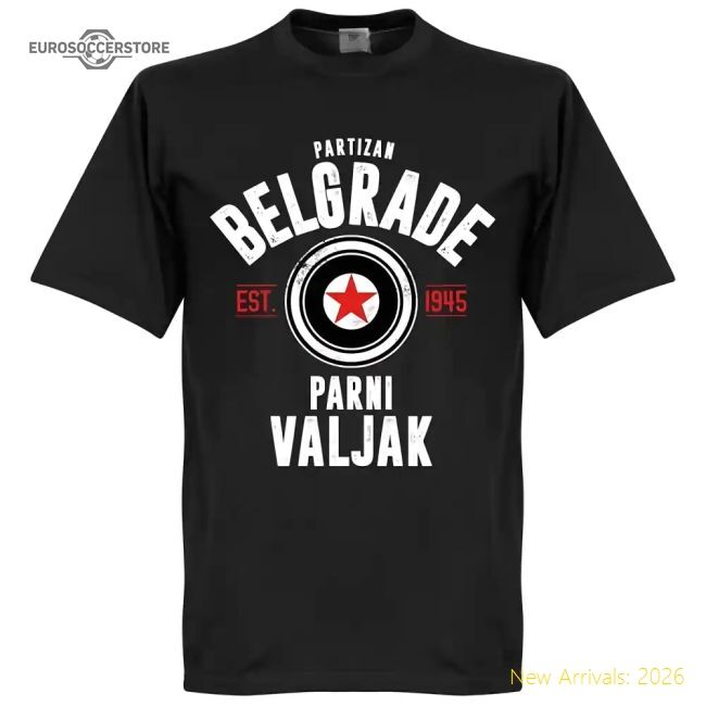 Partizan Belgrade Established T-shirt - Black - Collectors Item