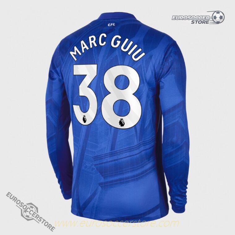 MARC GUIU's 38 Chelsea Home Long Sleeve Jersey for the 25-26 season
