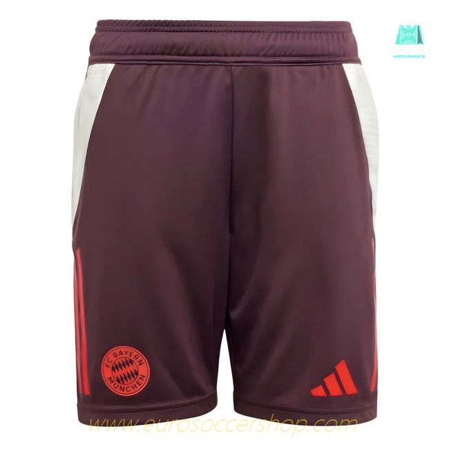 2024-2025 Bayern Munich Training Shorts (Shadow Maroon) - Kids