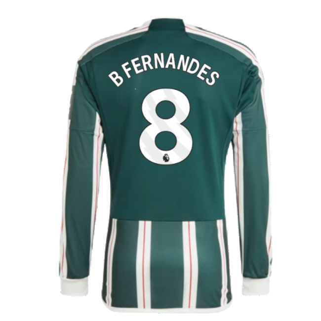 2023-2024 Man Utd Long Sleeve Away Shirt (B Fernandes 8) (Fan Favor...