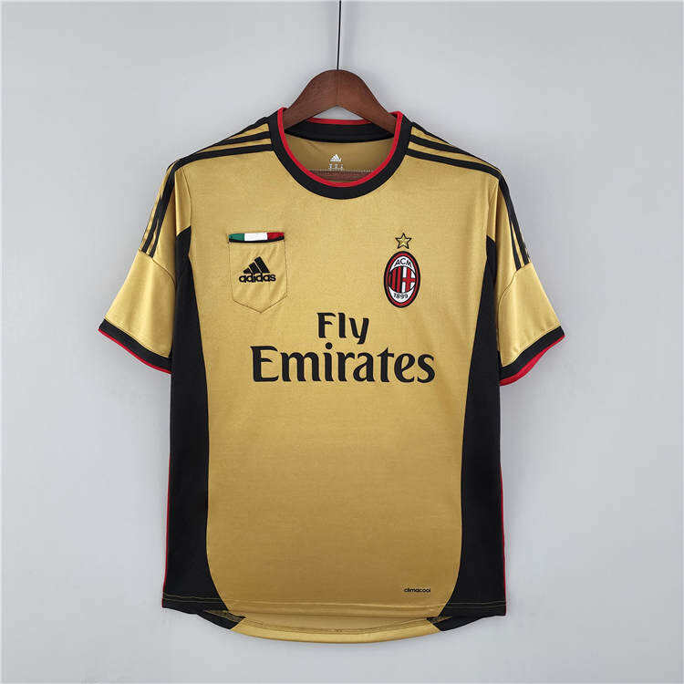 AC Milan 13-14 Retro Gold Football Shirt Soccer Jersey - Official