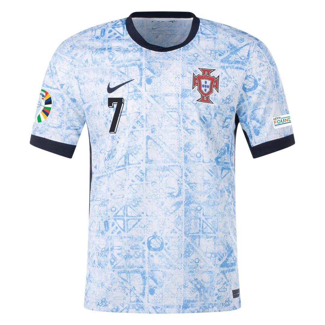 Breathable UEFA Euro 2024 Portugal Away 7 RONALDO Soccer Jersey Shirt