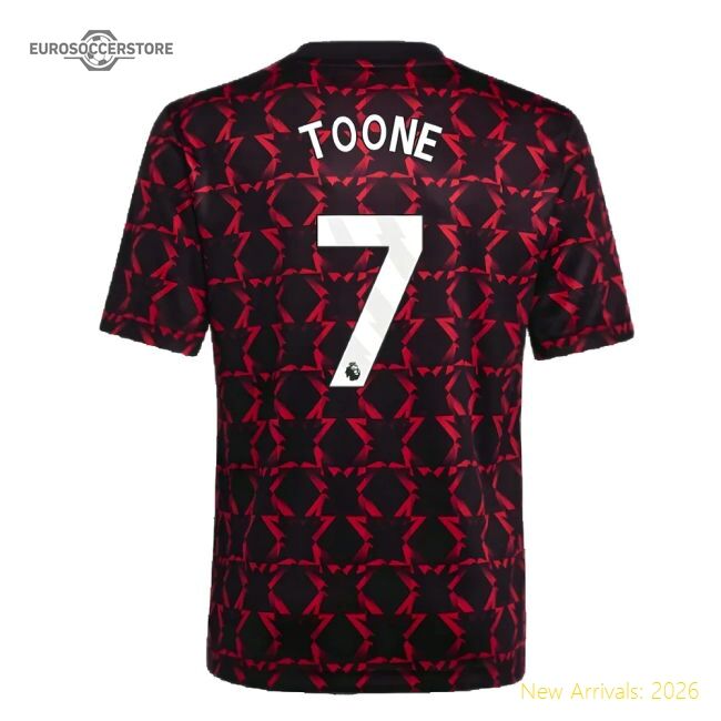 Official 2024-2025 Man Utd Pre-match Shirt (black) - Kids (toone 7)
