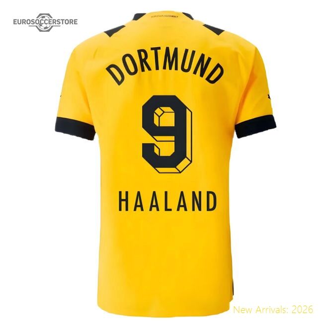 Genuine 2022-2023 Borussia Dortmund Authentic Home Shirt (Haaland 9)
