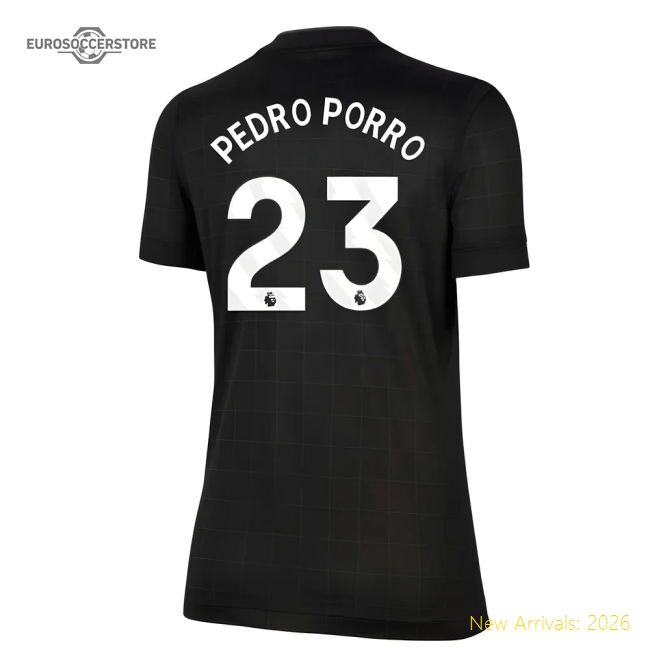 Outstanding 2025-2026 Spurs Away Shirt (womens) (pedro Porro 23)