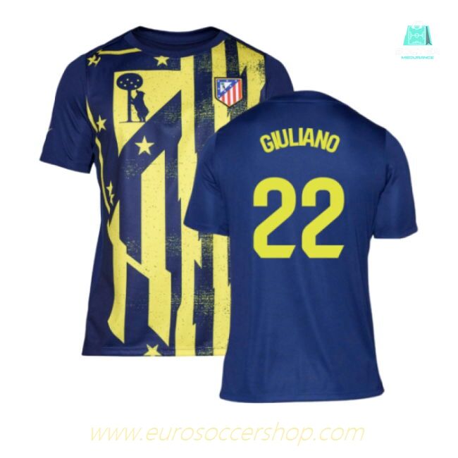 2025-2026 Atletico Madrid Pre-Match Shirt (Blue-Yellow) (Giuliano 22)