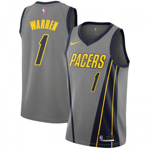 Nike Indiana Pacers #1 TJ Warren Gray NBA Swingman City Edition 2018/19 Jersey Mens