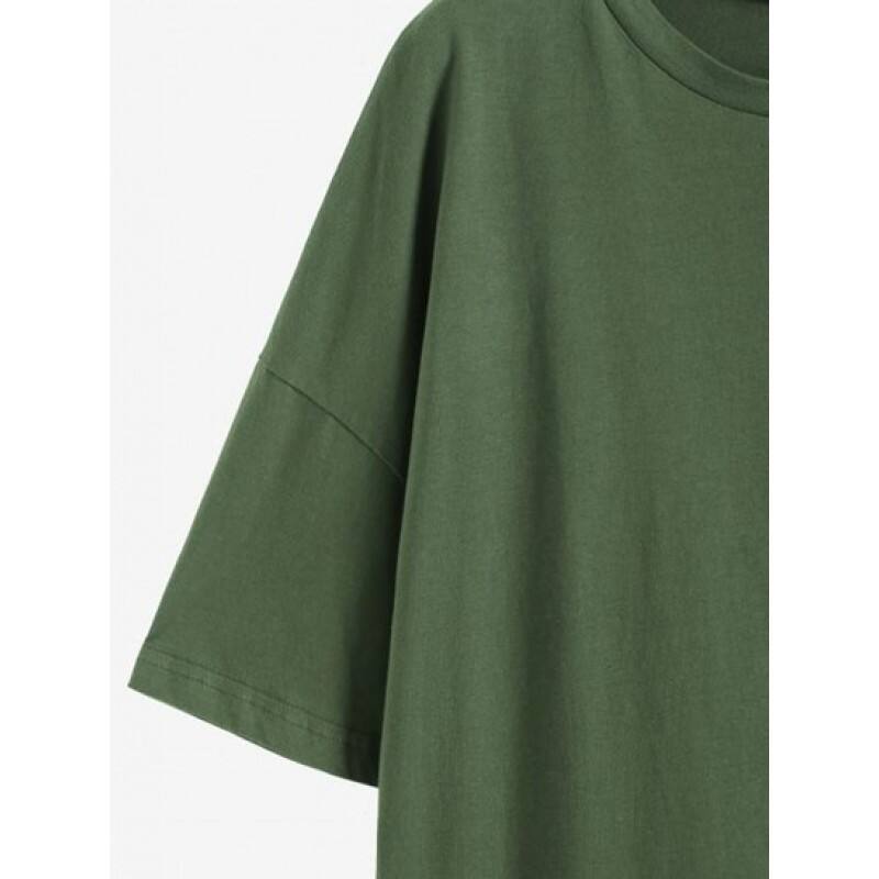 Mushroom Print Drop Shoulder T Shirt MS9430