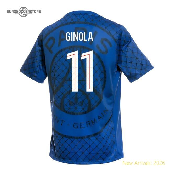 Fan-Favorite 2025-2026 Psg Academy Pro Home Pre Match Shirt (Royal) (Ginola