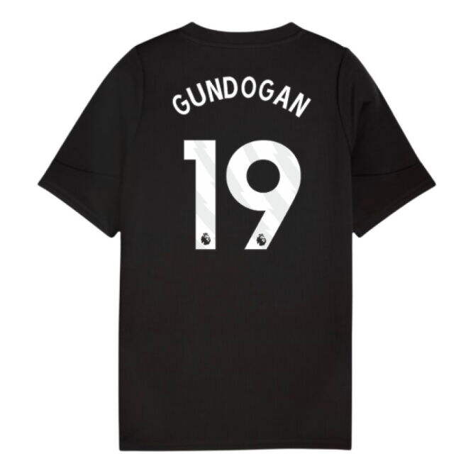 Football Man City Training Jersey Black Kids Gundogan #19 Elite Pe...