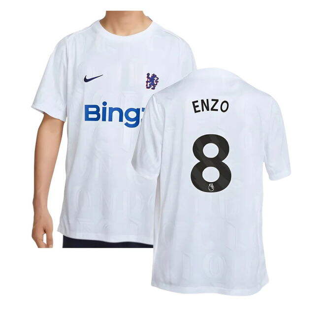 2025-2026 Chelsea Academy Pro Pre-Match Football Top (White) (Enzo 8)