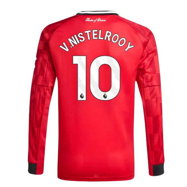 Discounted Man Utd Nistelrooy 10 2025-2026 Man Utd Long Sleeve Home...