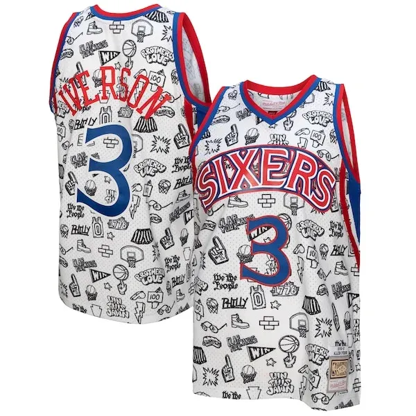 Allen Iverson PHI Swingman Jersey - authentic player-jersey - White