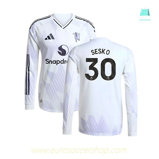 2025-2026 Man Utd Authentic Long Sleeve Away Shirt (Sesko 30)
