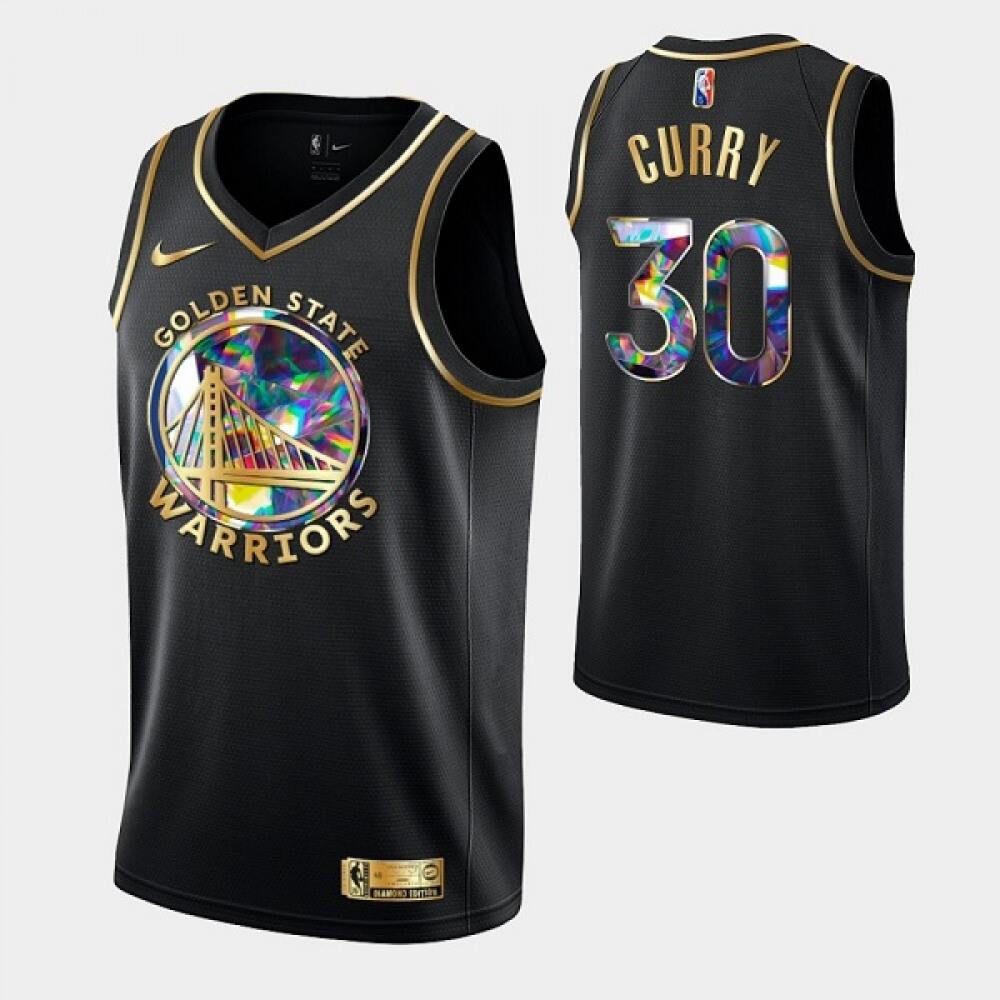 Golden State Warriors Stephen Curry30 Jersey Black Golden Edition